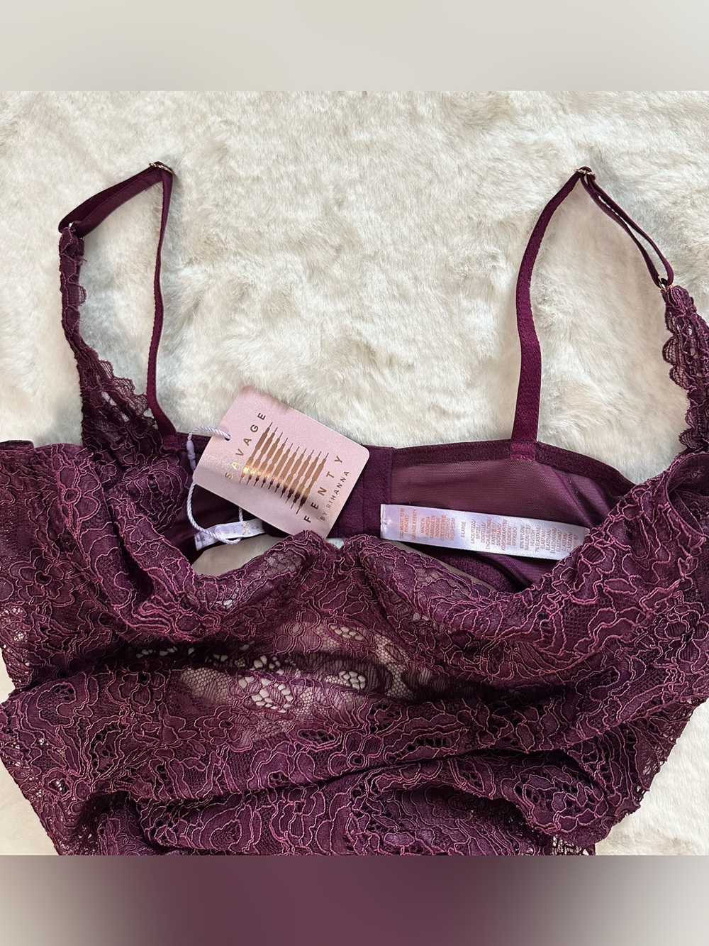 Savage X Fenty By Rihanna Lace Bodysuit - Deep Plum Sz XL NWT Whimsygoth - Picture 7 of 8